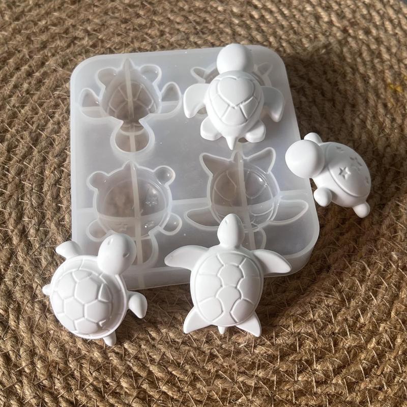 Gold Foil Flakes - Four Turtles Plaster Silicone Molds DIY
