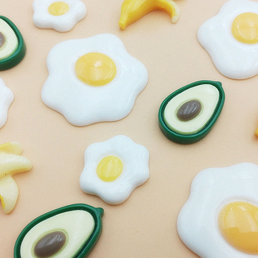 Resin Craft Supplies - 20Pcs Simulated Fried Egg Resin Accessories
