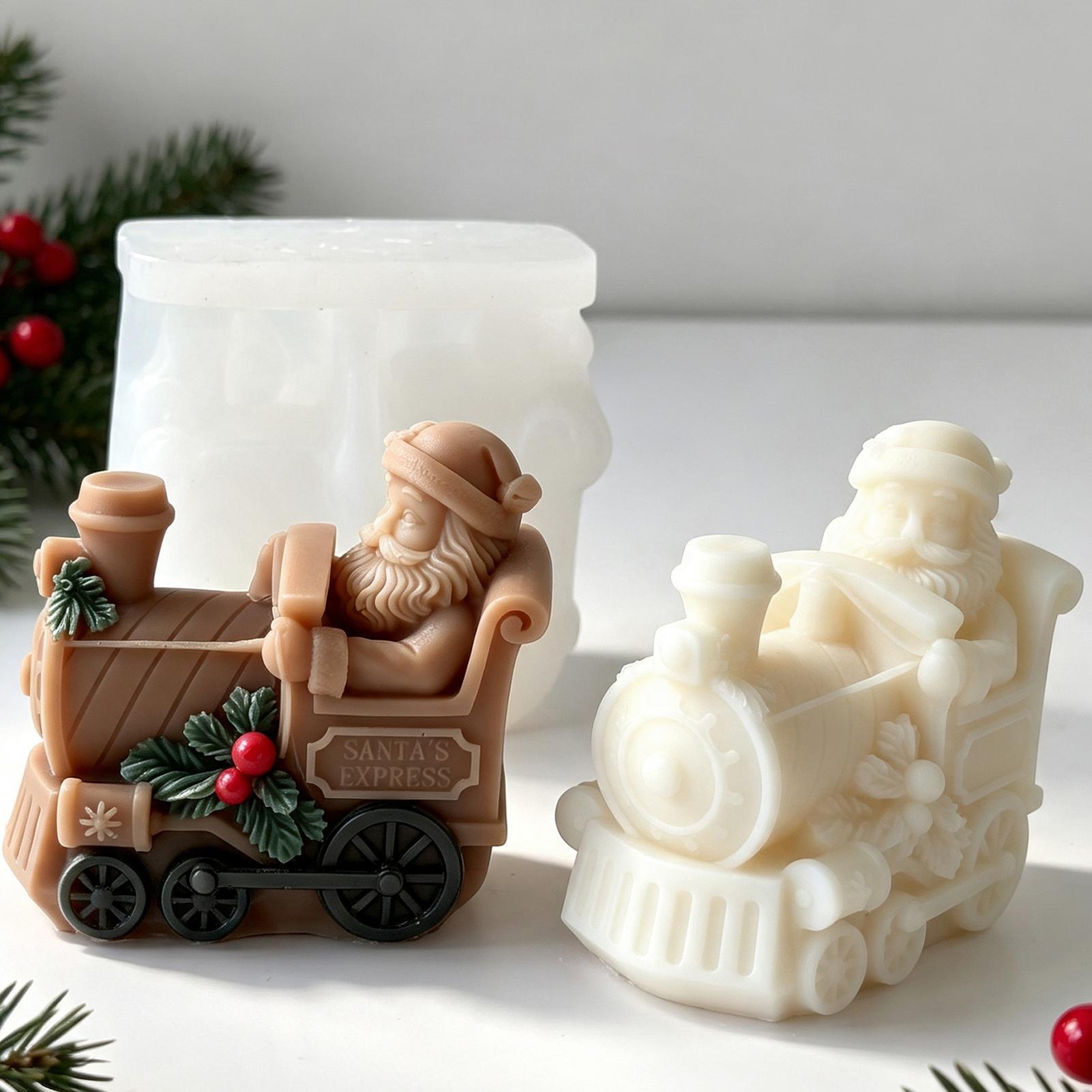 Resin Craft For Beginners - Christmas Candle Mold Train Shape Candle