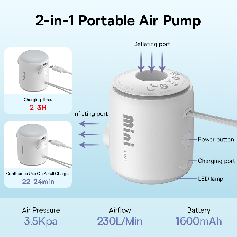 Baseus Mini Air Pump Portable  - Vacuum Chamber Small recension och pris