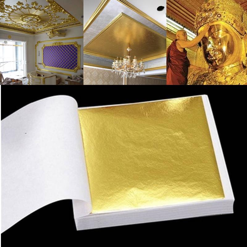 100 Pcs Sheets Pure 24K Gold F - Gold Foil Flakes recension och pris