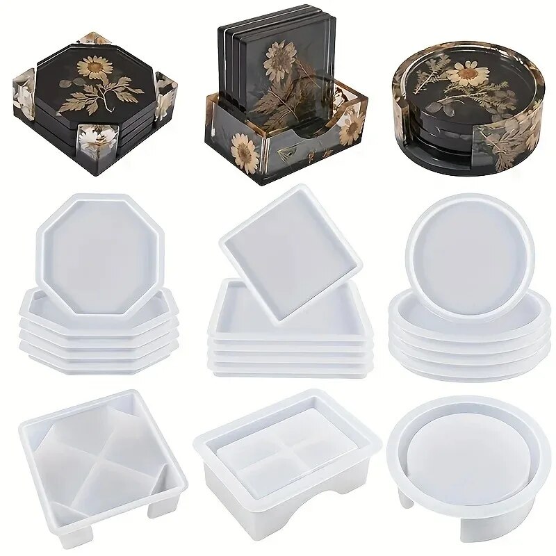 Coaster Resin Molds Set Includ - Gold Foil Flakes recension och pris